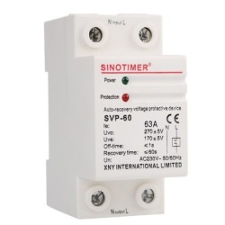 Releu siguranta digitala de protectie tensiune, Sinotimer, SVP-60, 63A